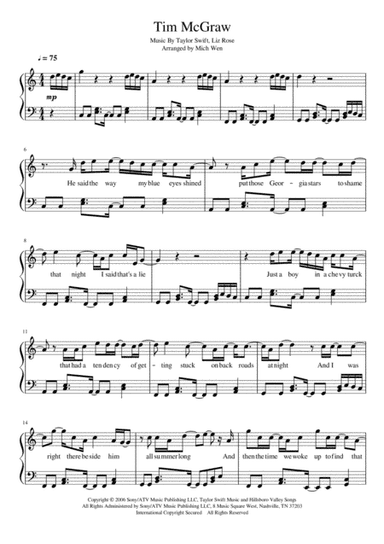 Tim Mcgraw (arr. Mich Wen)