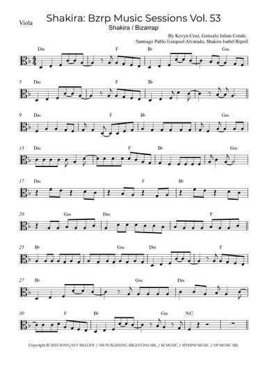 Shakira: Bzrp Music Sessions Vol. 53 (arr. Alex Nunes Rodrigues)