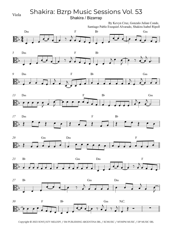 Shakira: Bzrp Music Sessions Vol. 53 (arr. Alex Nunes Rodrigues)