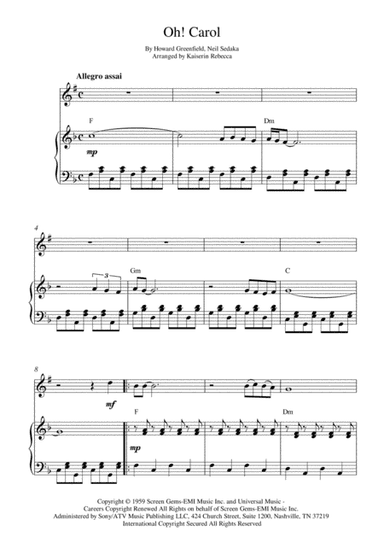 Oh! Carol (arr. Kaiserin Rebecca)