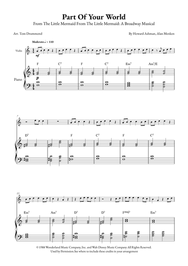 Part Of Your World (arr. Tom Drummond)