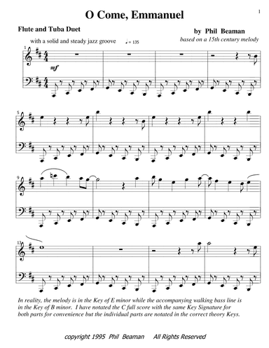O Come, Emmanuel - jazz flute and tuba