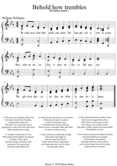 Behold how trembles. (William Williams' The passion)
