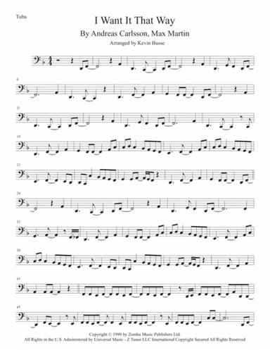 I Want It That Way (arr. Kevin Busse)