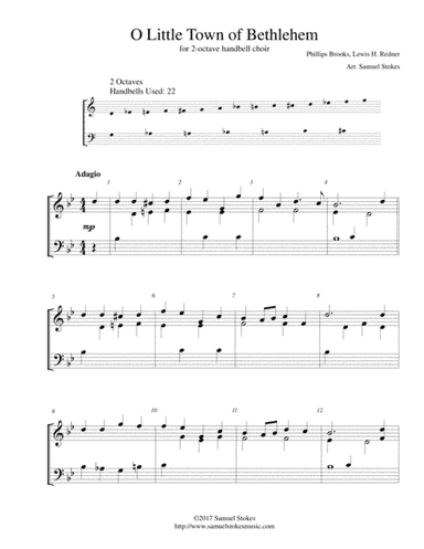 O Little Town of Bethlehem - for 2-octave handbell choir (arr. Samuel Stokes)