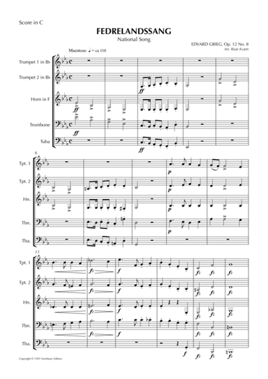 Fedrelandssang / National Song (arr. Roar Kvam)