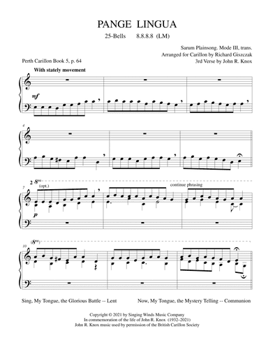 25B. PANGE LINGUA (arr. John R. Knox & Richard Giszczak)