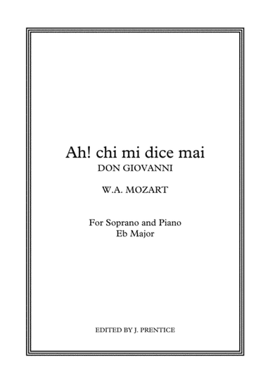 Ah! chi mi dice mai - Don Giovanni (Eb Major) (arr. Jonathan Prentice)