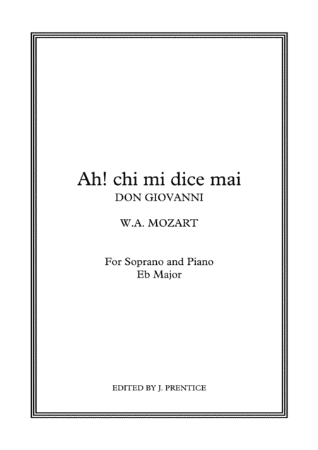 Ah! chi mi dice mai - Don Giovanni (Eb Major) (arr. Jonathan Prentice)