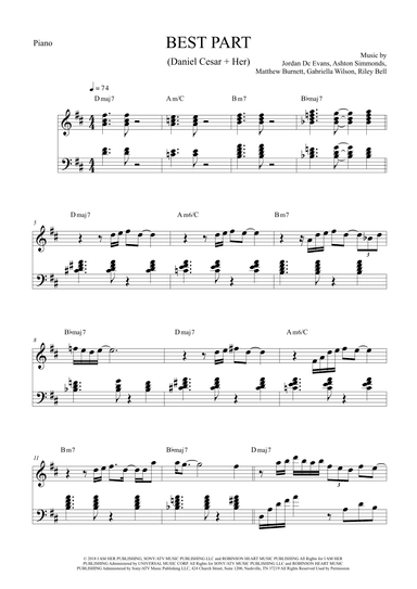 Best Part (arr. The Sheet Music Library)