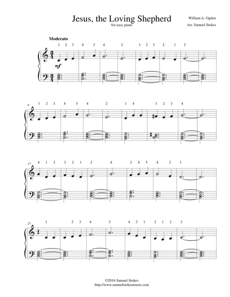 Jesus, the Loving Shepherd - for easy piano (arr. Samuel Stokes)