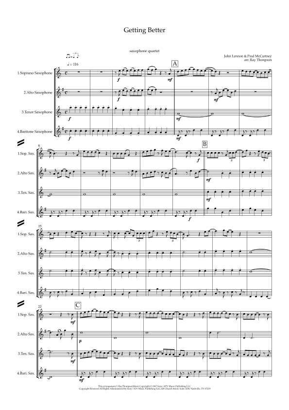 Getting Better (arr. Ray Thompson)