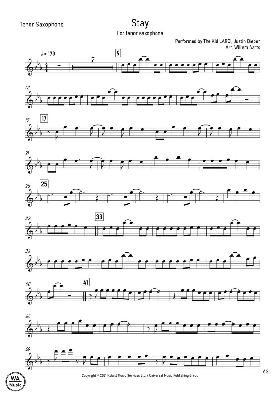 Stay (arr. Willem Aarts)