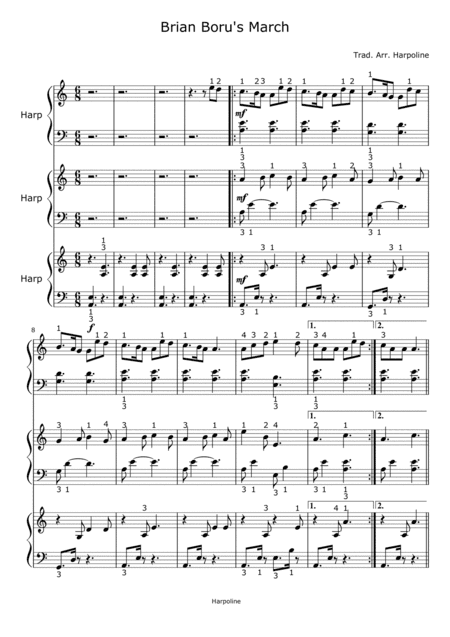 Brian Boru's march Harp Trio (arr. Harpoline)