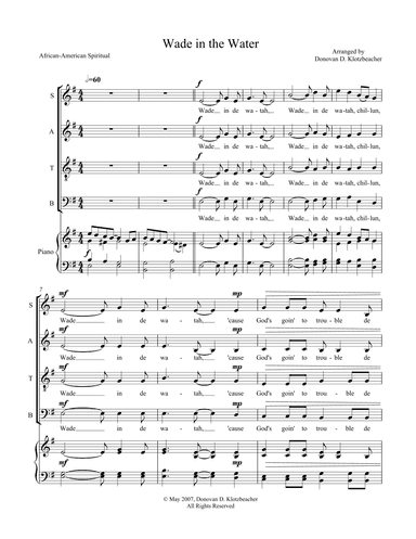 Wade in the Water (arr. Donovan D. Klotzbeacher)