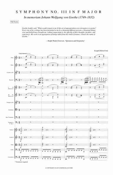 Symphony in F In Memoriam Johann Wolfgang von Goethe for orchestra - 1st movement