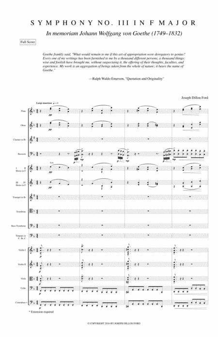 Symphony in F In Memoriam Johann Wolfgang von Goethe for orchestra - 1st movement