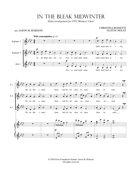 In the Bleak Midwinter SSAA (arr. Jason M. Robison)