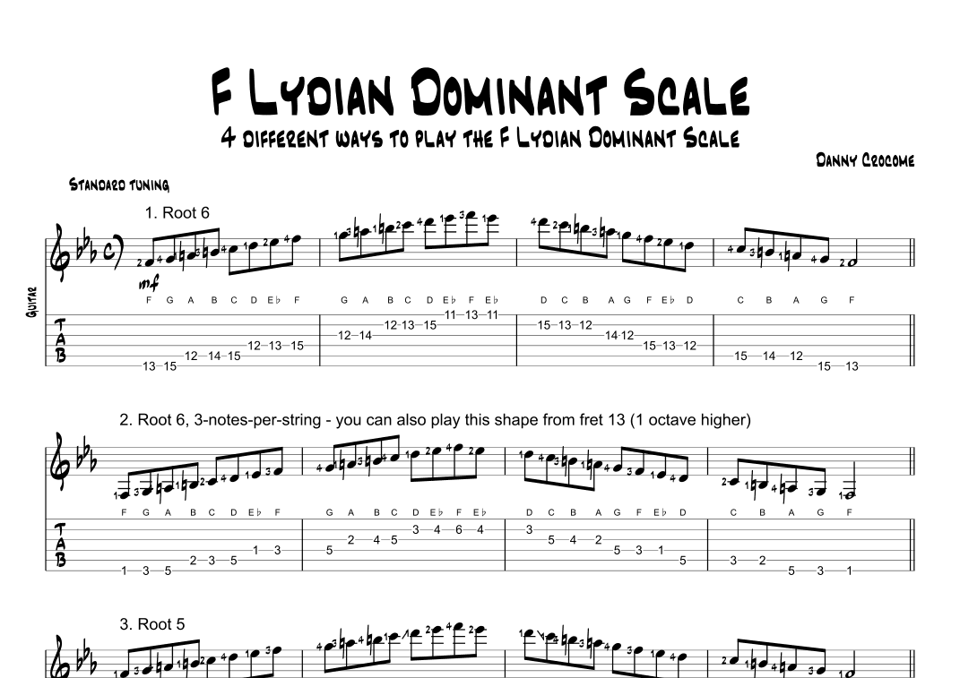 F Lydian Dominant Scale (4 Ways to Play)