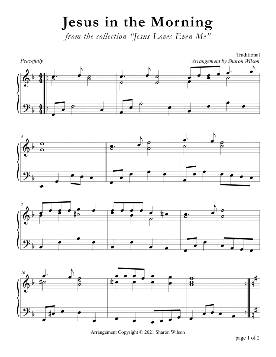 Jesus in the Morning (arr. Sharon Wilson)