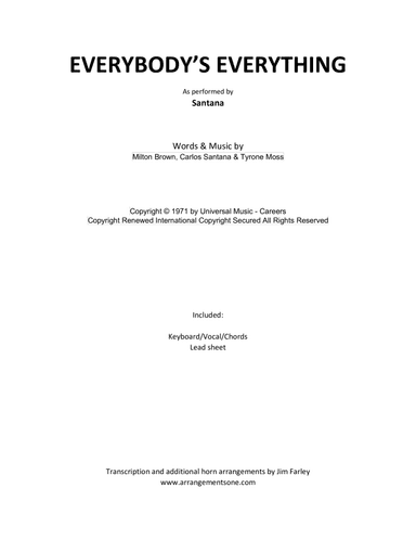 Everybody's Everything (arr. Jim Farley www.arrangementsone.com)