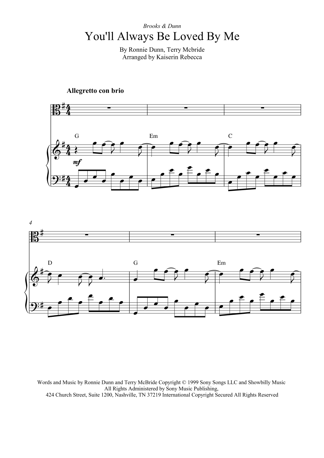You'll Always Be Loved By Me (arr. Kaiserin Rebecca)