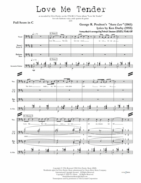 Love Me Tender (arr. Patrick Sheehan)