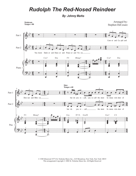 Rudolph The Red-nosed Reindeer (arr. Stephen DeCesare)