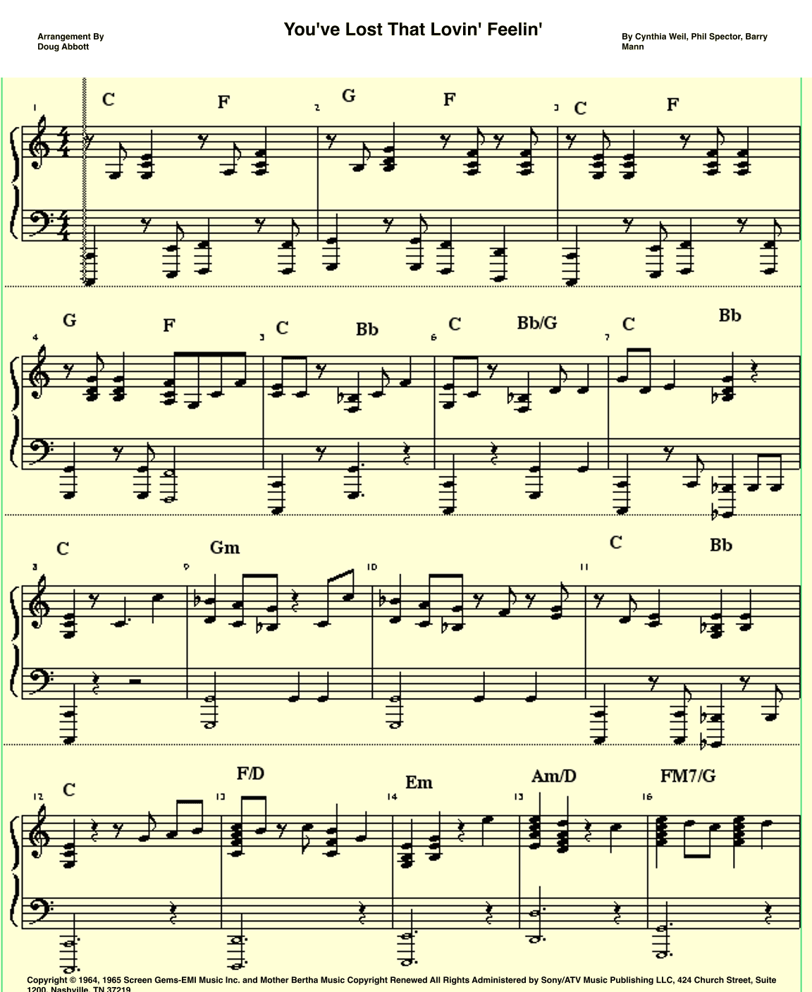 You've Lost That Lovin' Feelin' (arr. Doug Abbott)