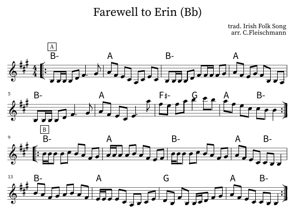 Farewell to Erin (arr. Christoph Fleischmann)