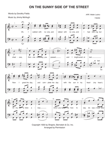 On The Sunny Side Of The Street (arr. Walter Latzko)