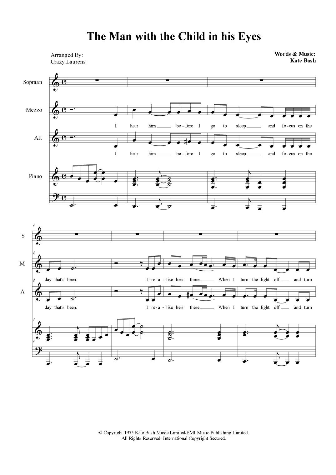 The Man With The Child In His Eyes (arr. Crazy Laurens)
