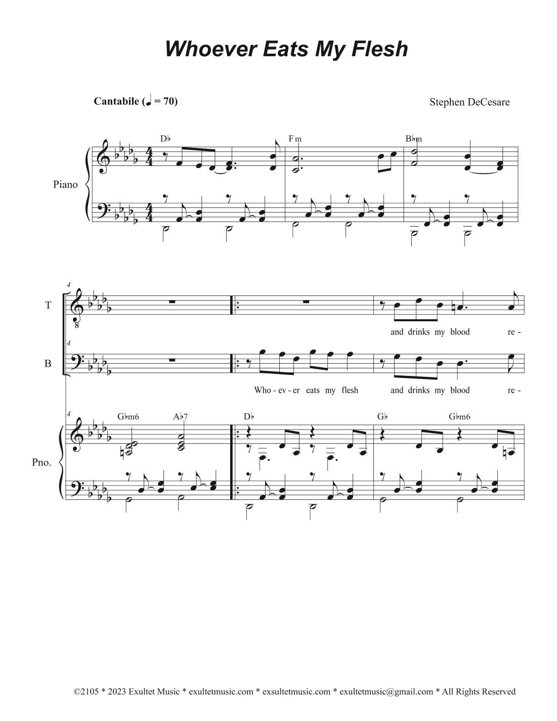 Whoever Eats My Flesh (2-part choir - (TB)