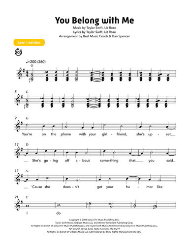 You Belong With Me (arr. Best Music Coach)