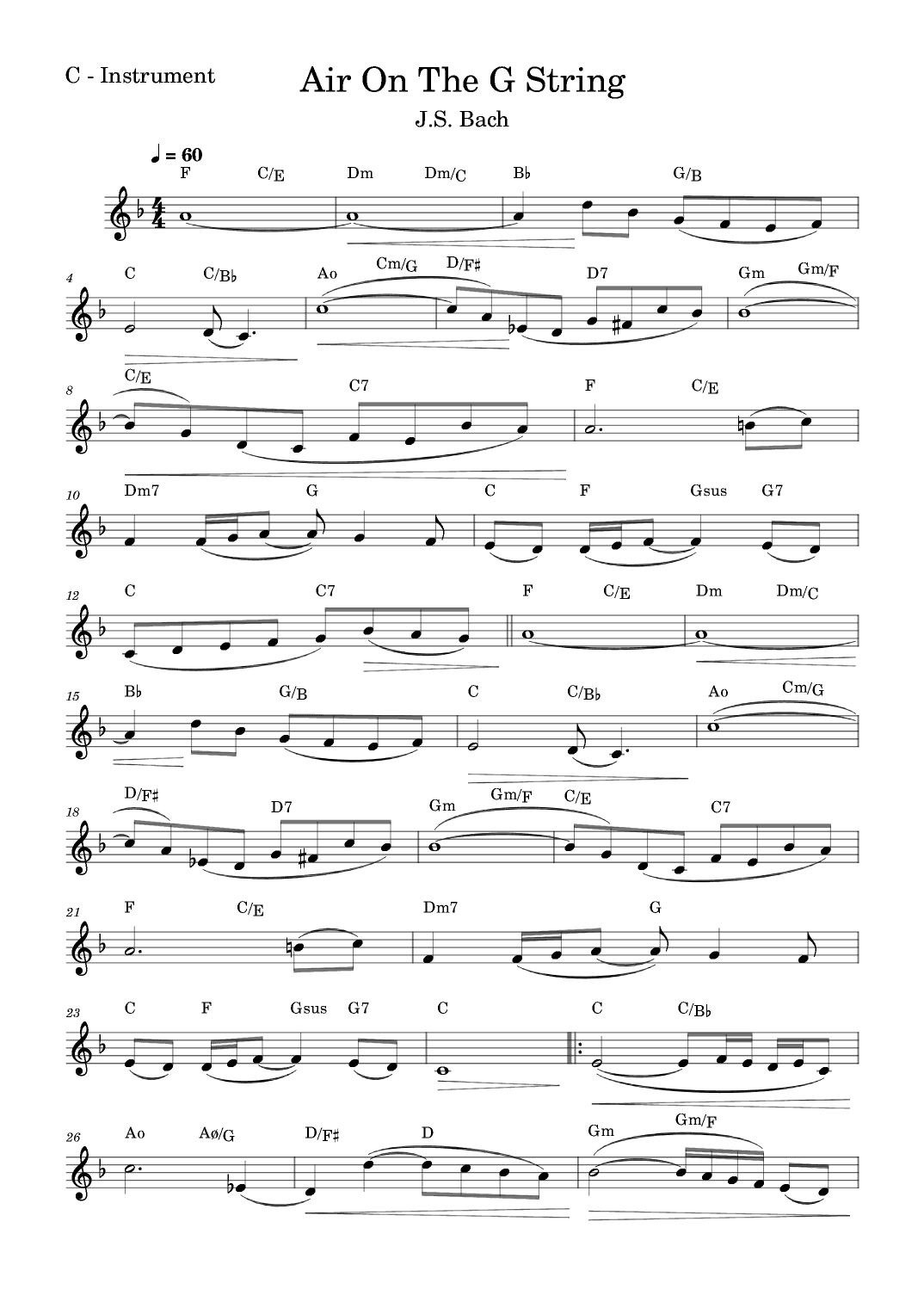 Air On The G String (arr. Fabio Eduardo de Oliveira)