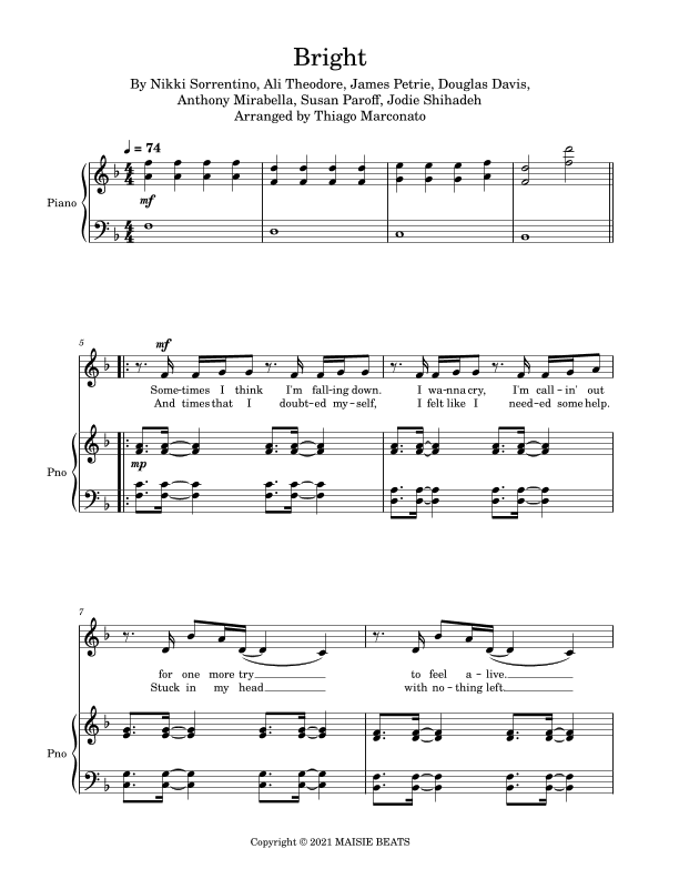 Bright (arr. Thiago Marconato)