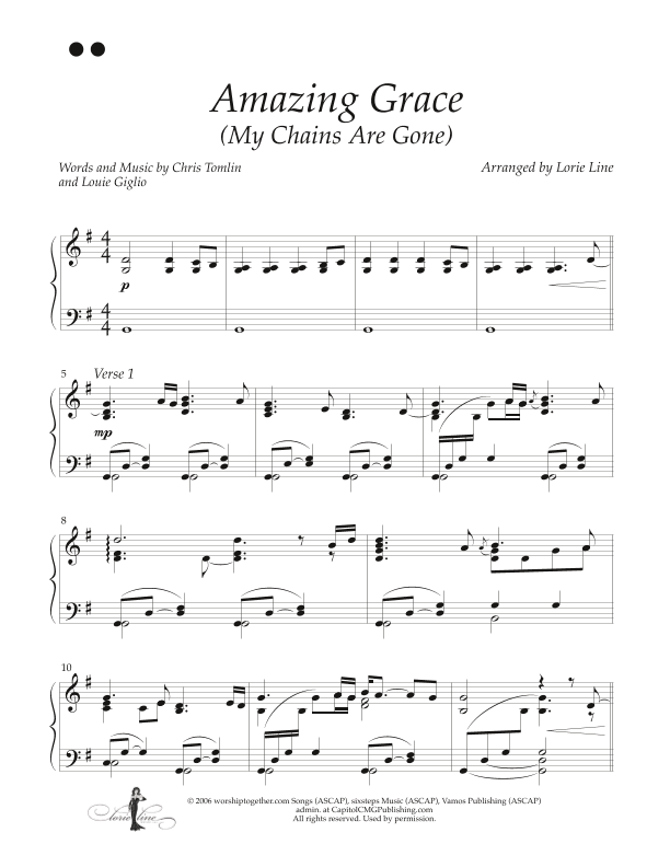 Amazing Grace (my Chains Are Gone) (arr. Lorie Line)