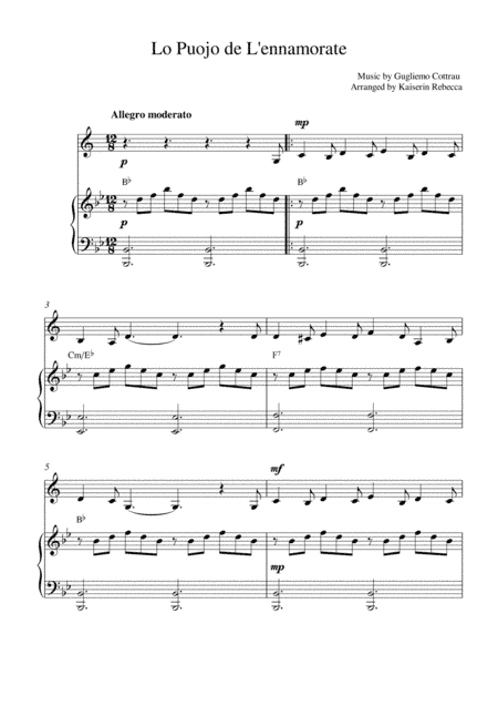 Lo Puojo de L'ennamorate (The Young Man in Love) (arr. Kaiserin Rebecca)