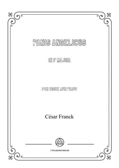 Franck-Panis angelicus in F Major,for voice and piano (arr. MSM)