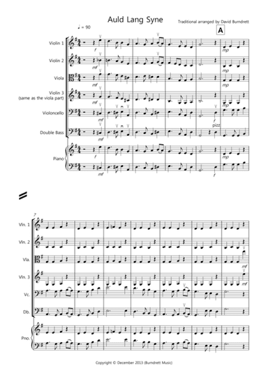 Auld Lang Syne for String Orchestra (arr. David Burndrett)