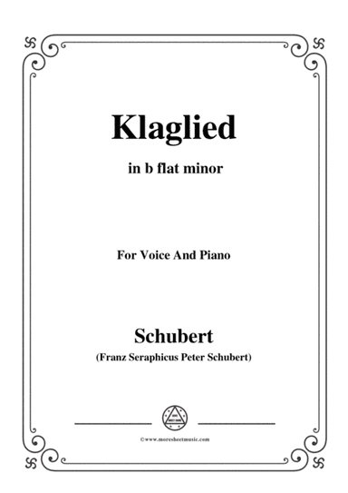 Schubert-Klaglied,Op.131 No.3,in b flat minor,for Voice&Piano (arr. MSM)
