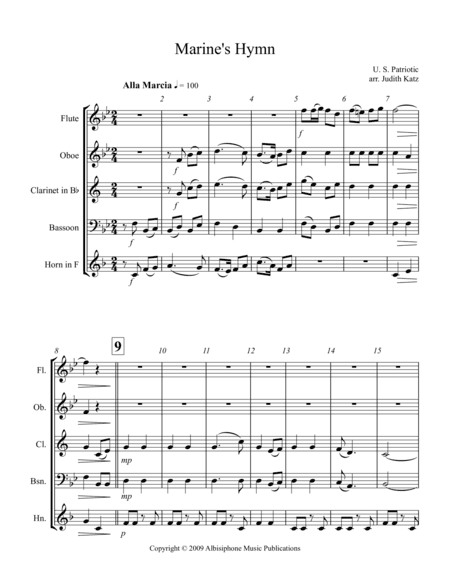 Marine's Hymn (arr. Judith Katz)