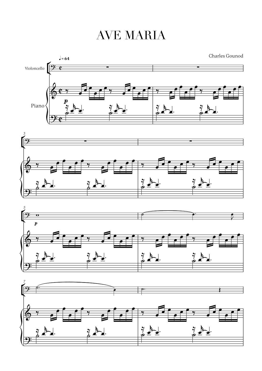 Charles Gounod - Ave Maria for Cello Solo (arr. Cadenza Editions)