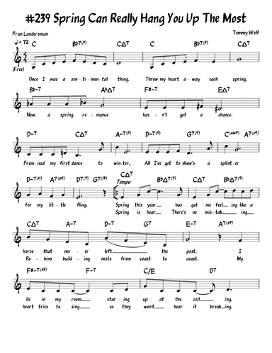 Spring Can Really Hang You Up The Most (arr. John Fries)
