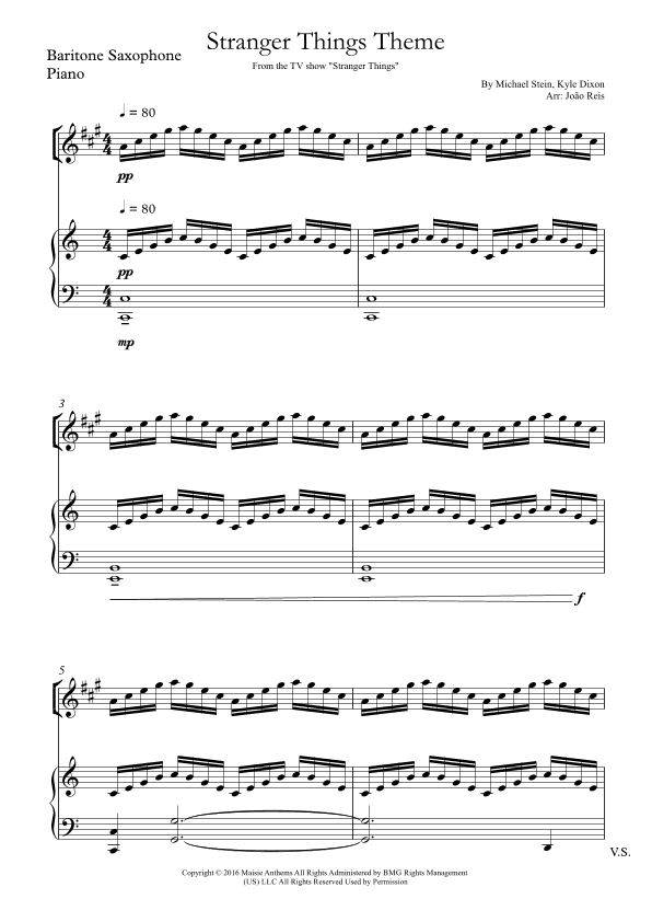 Stranger Things Main Title Theme (arr. João Reis)