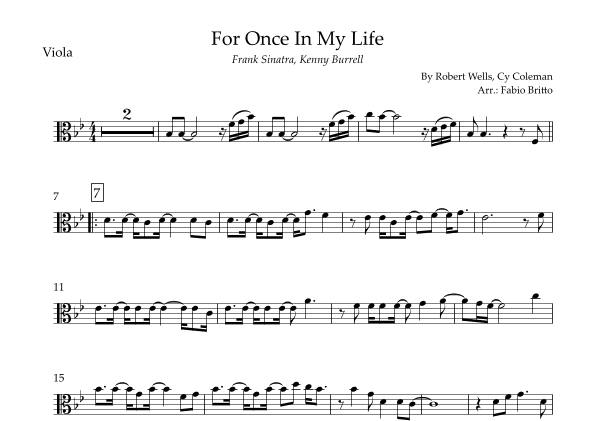 For Once In My Life (arr. Fabio Britto)