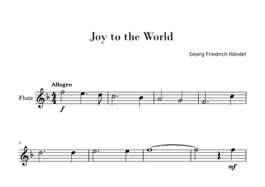 Joy to the World (Easy Flute Solo) (arr. Gisele Sant'Ana)