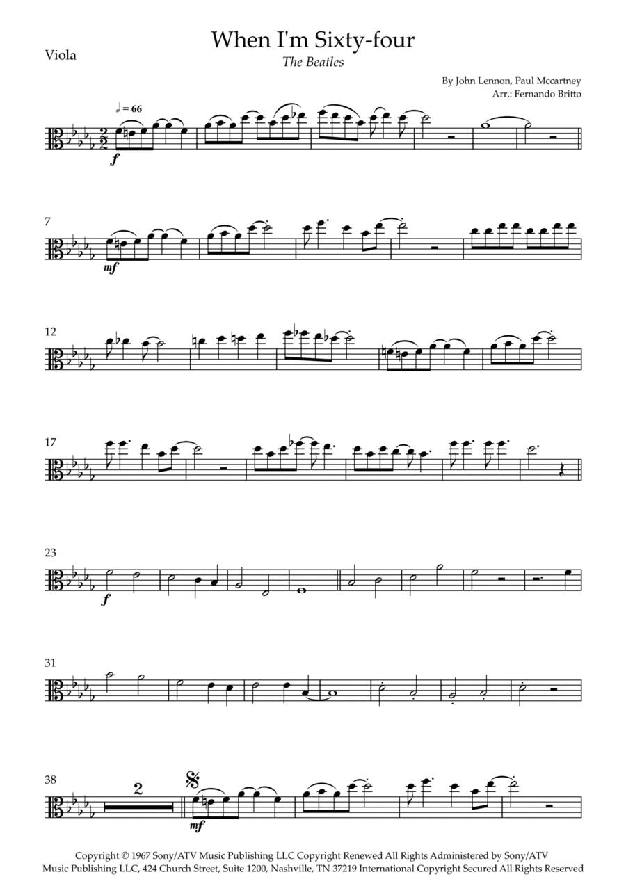 When I'm Sixty-four (arr. Fernando Britto)