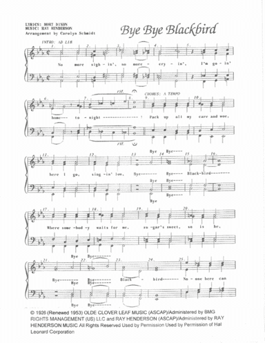 Bye Bye Blackbird (arr. Carolyn Schmidt)