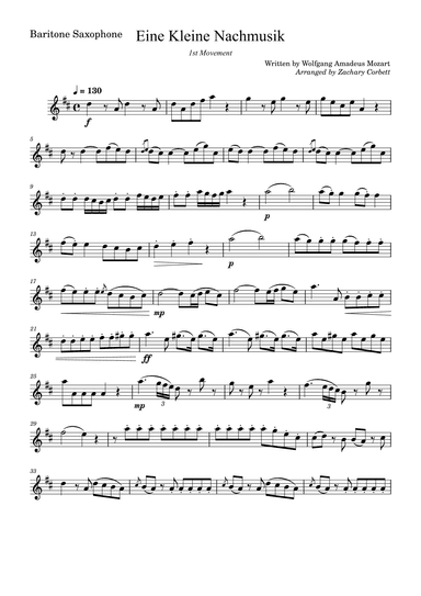 Eine Kleine Nachtmusik, 1st Movement (arr. Zachary Corbett)